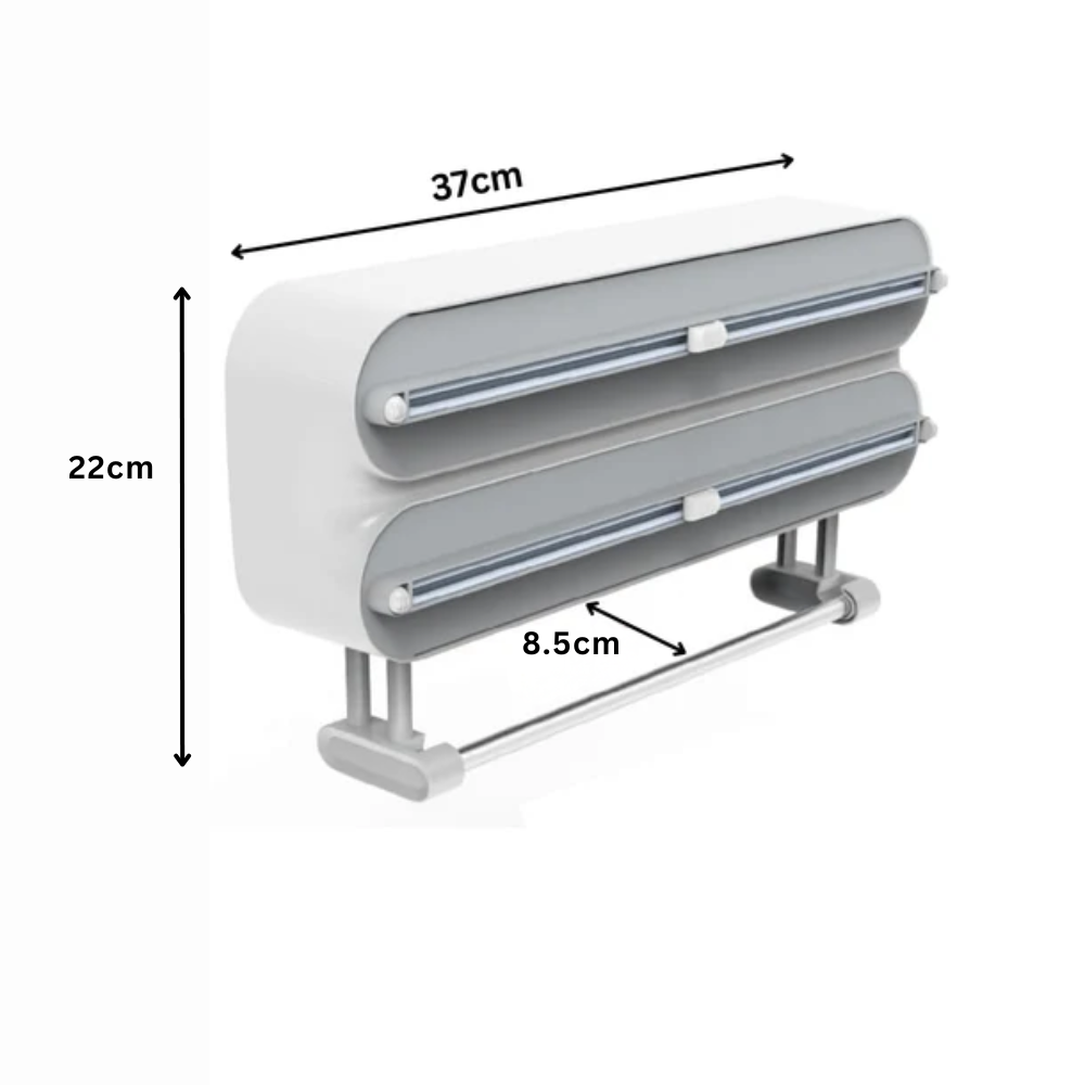 Multi-Functional 3-in-1 Kitchen Wrap Dispenser with Cutter
