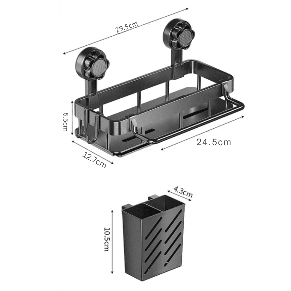 Multi-Functional Plastic Wall Storage Rack with Strong Suction Cup