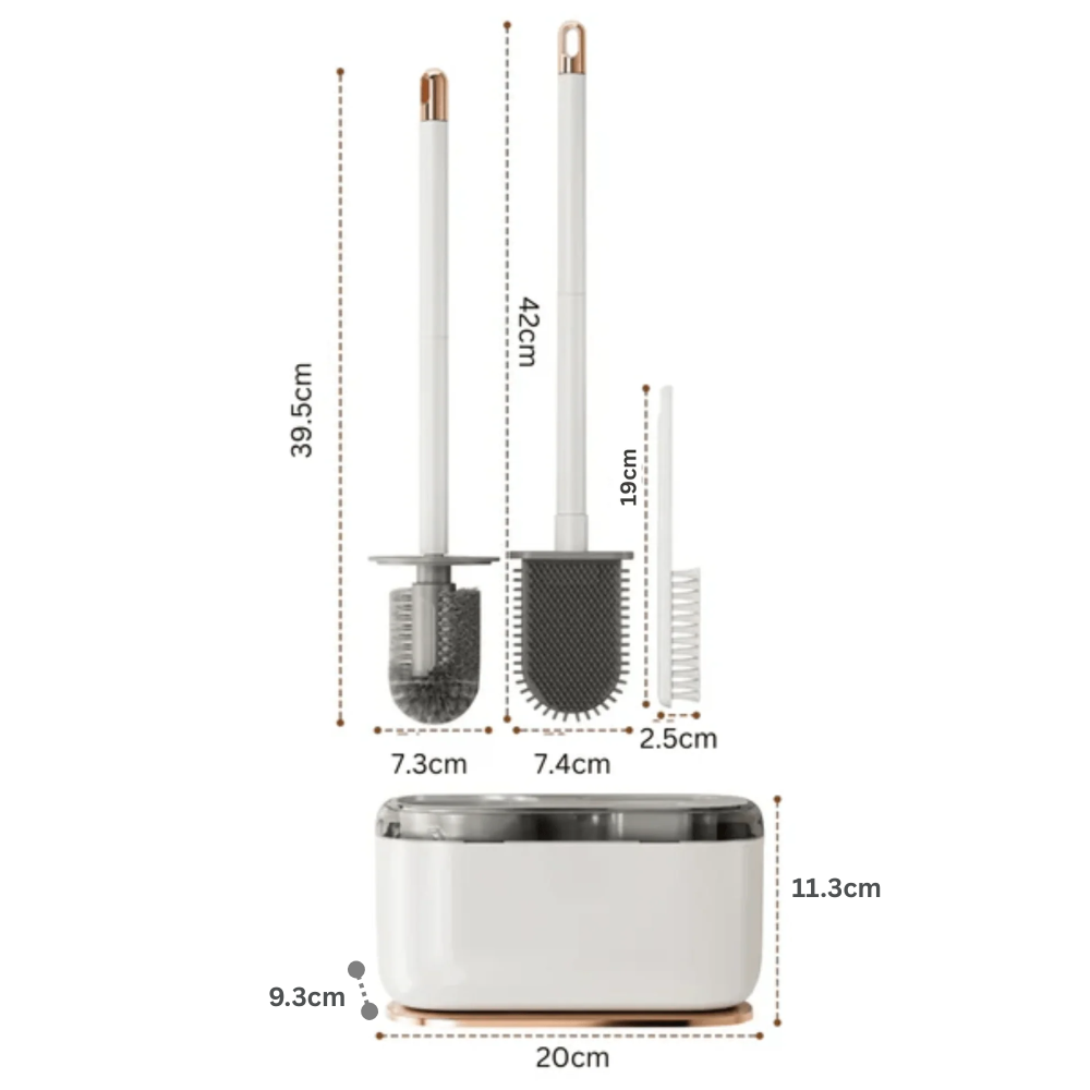 Space-Saving Compact Toilet Brush with Holder