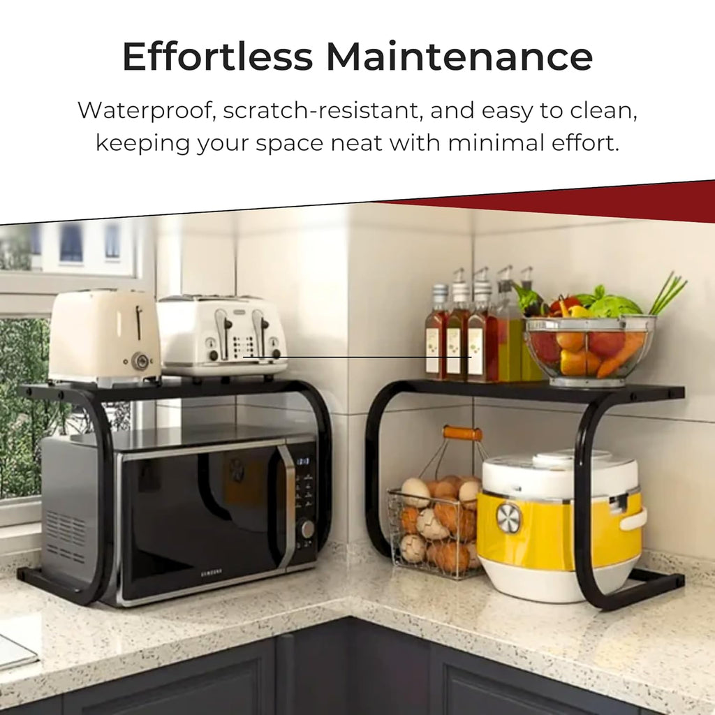 Space-Saving Kitchen Microwave Shelf Rack