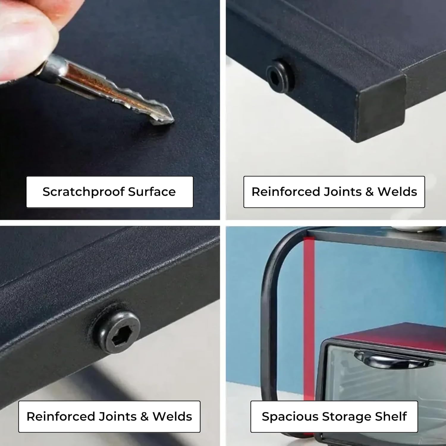 Space-Saving Kitchen Microwave Shelf Rack