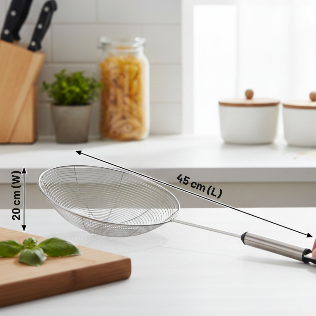 Heavy-Duty Metal Kitchen Strainer with Handle