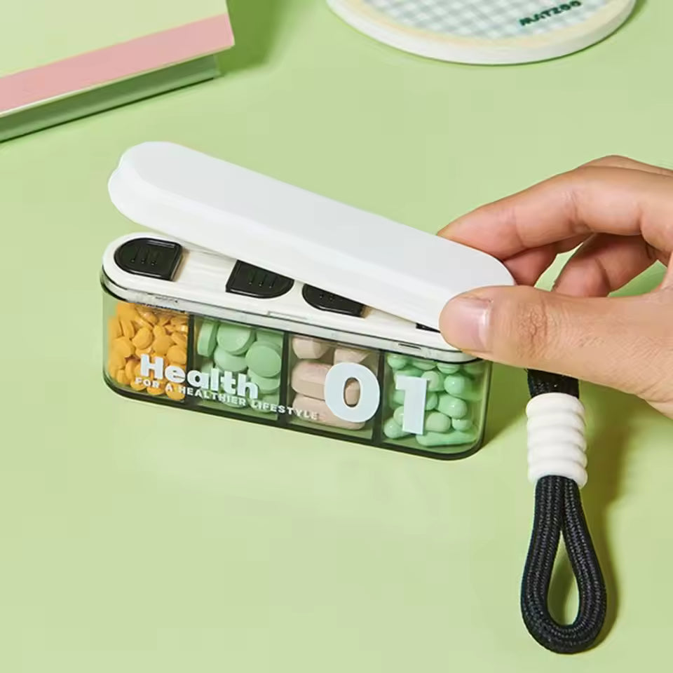 Stylish Portable Pill Box with 4 Compartments(Pack of 1)