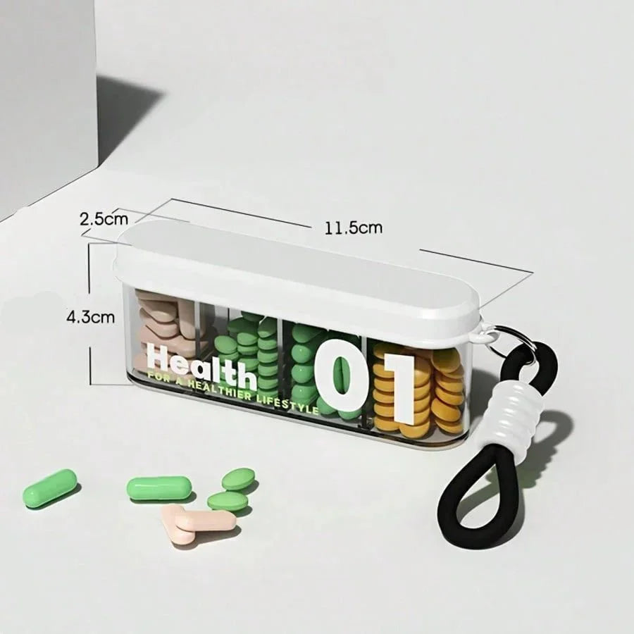 Stylish Portable Pill Box with 4 Compartments(Pack of 1)