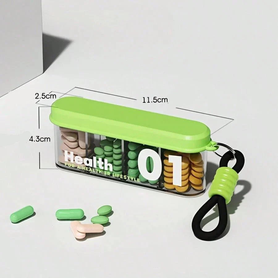 Stylish Portable Pill Box with 4 Compartments(Pack of 1)
