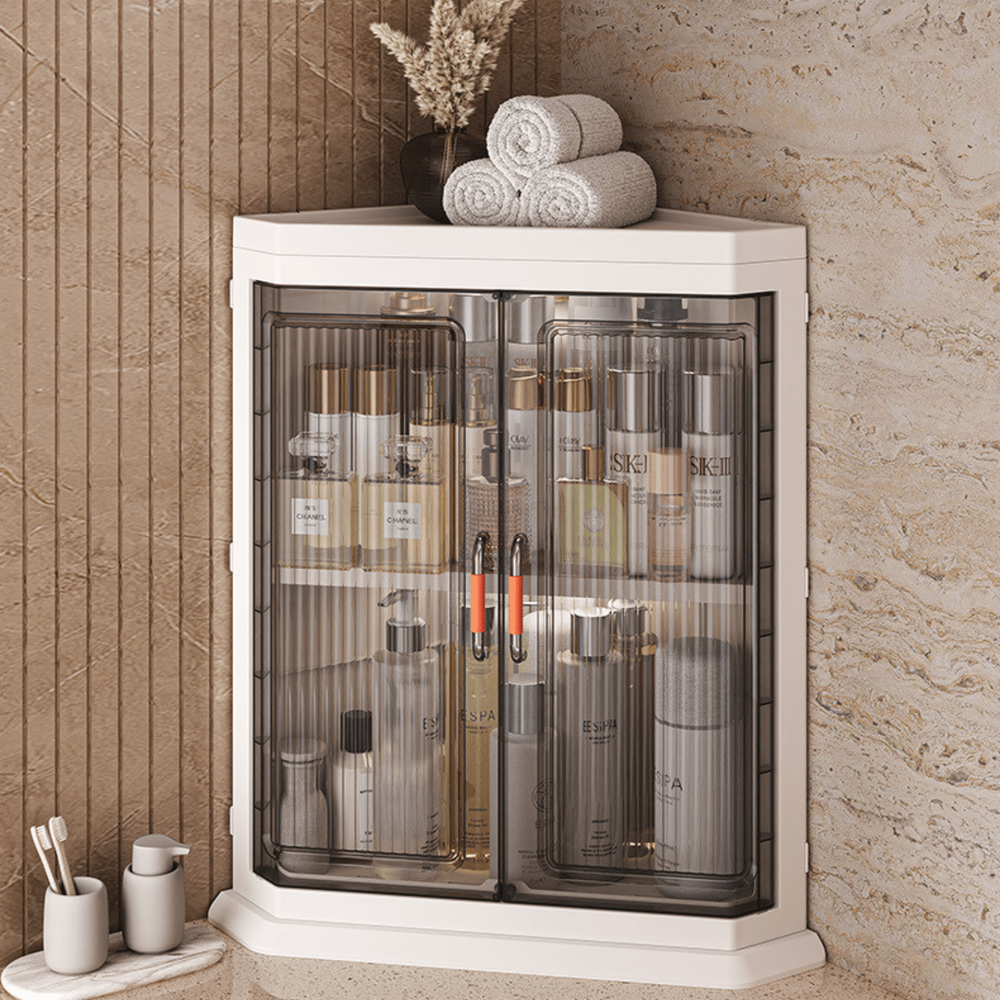 Multifunctional Plastic Triangle Corner Storage Cabinet