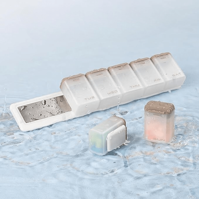 Magnetic Weekly Pill Organizer with 7 Removable Compartments