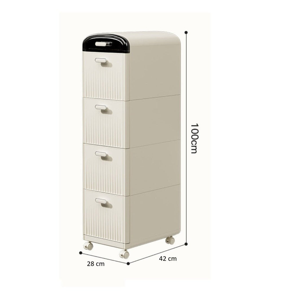 Multi-Layer Plastic Storage Cabinet with Drawers & Wheels