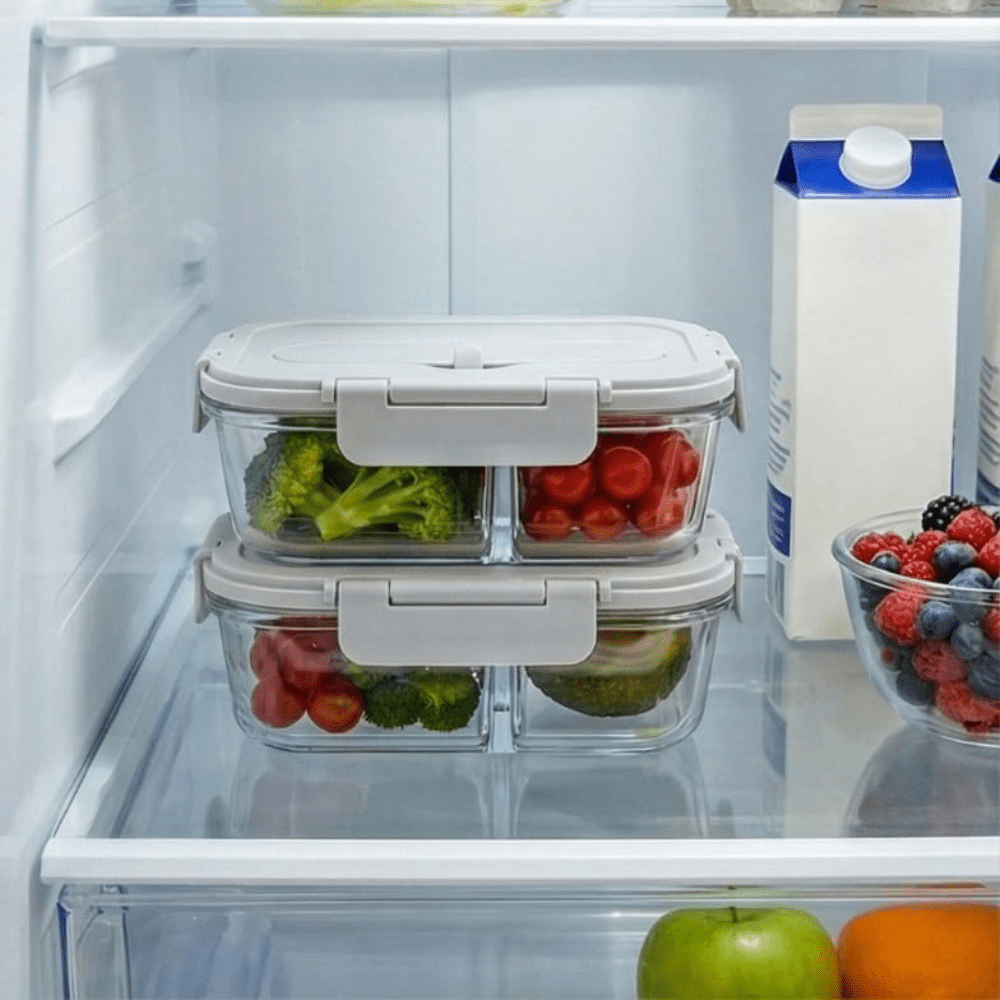 Multi-Compartment Rectangle Glass Food Container