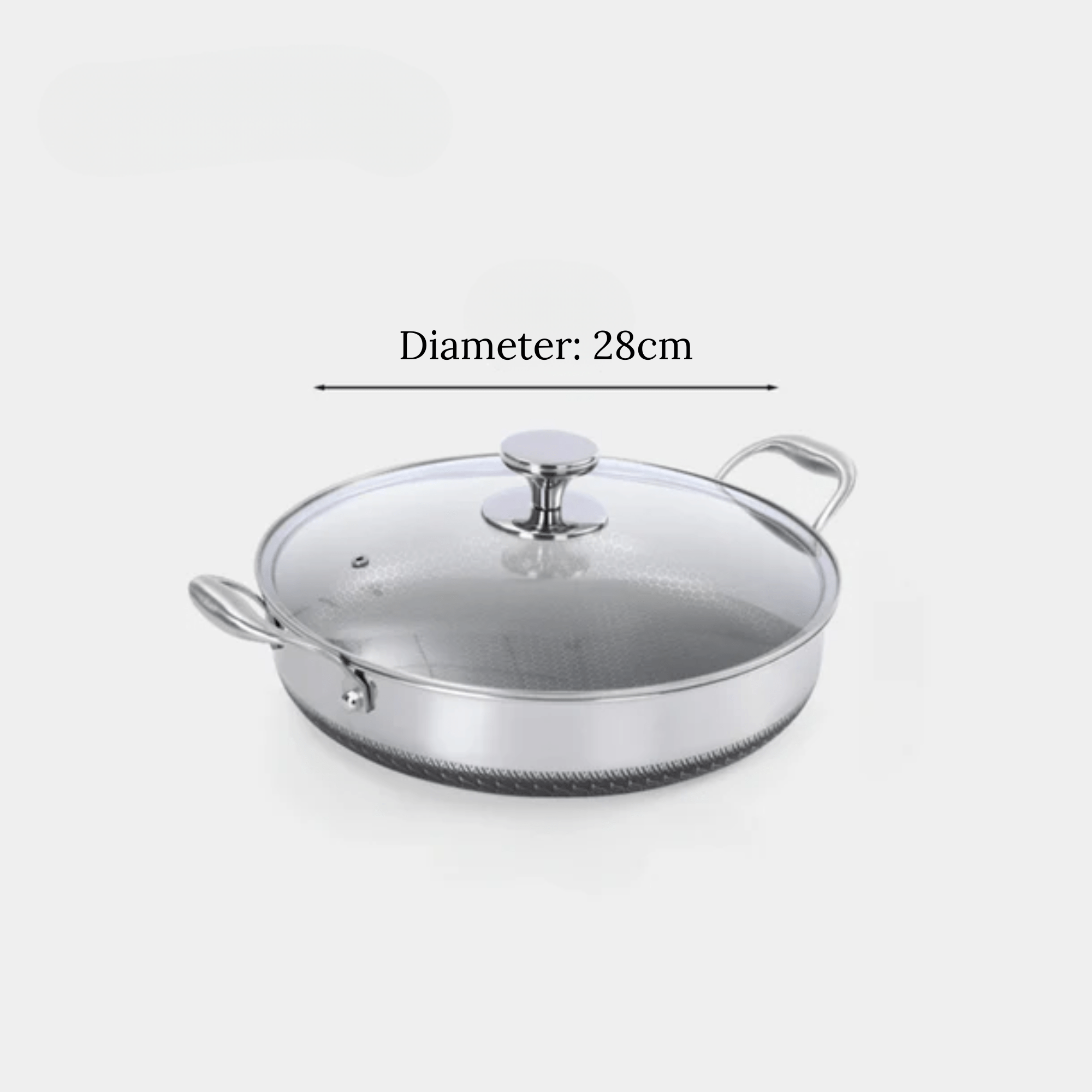 Multi-Purpose Stainless Steel Honeycomb Non-Stick Pan with Lid (28 cm)