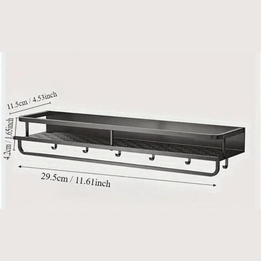 Modern Wall-Mount Bathroom Organizer Shelf