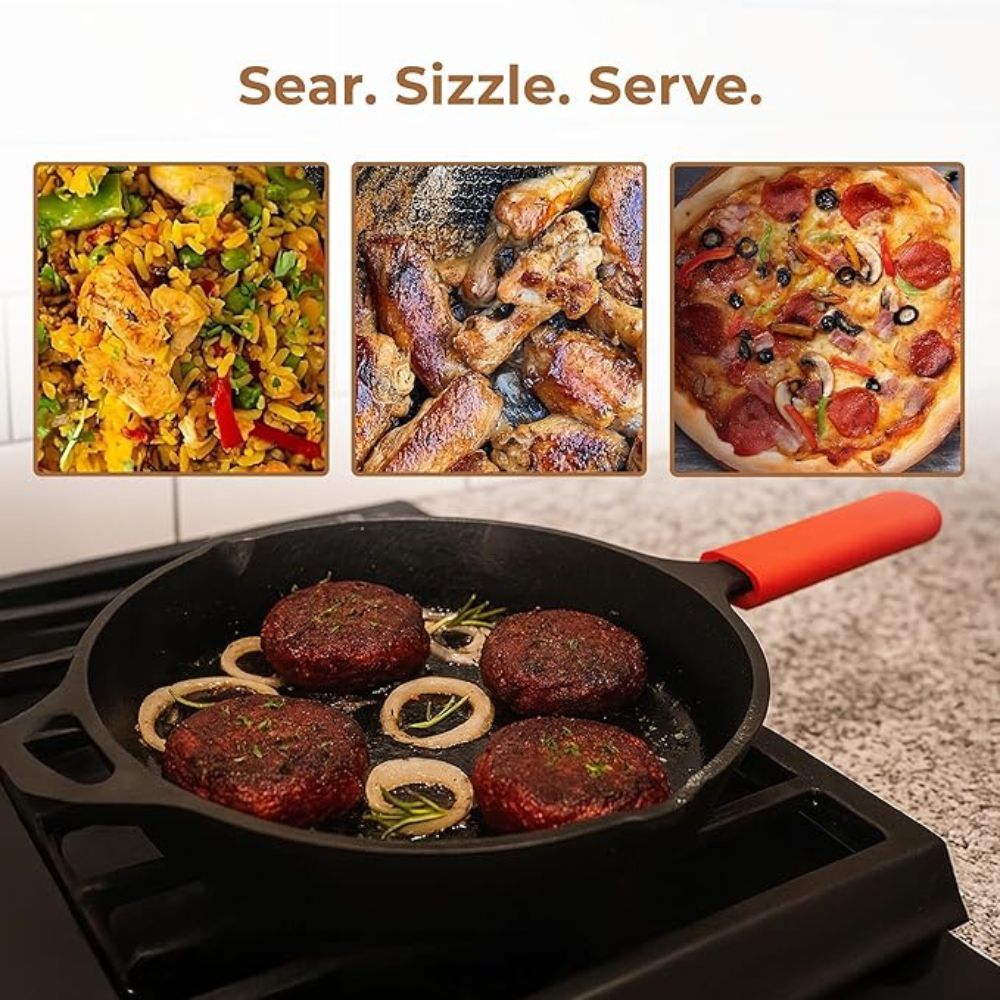Heavy-Duty Cast Iron Skillet for Cooking & Frying