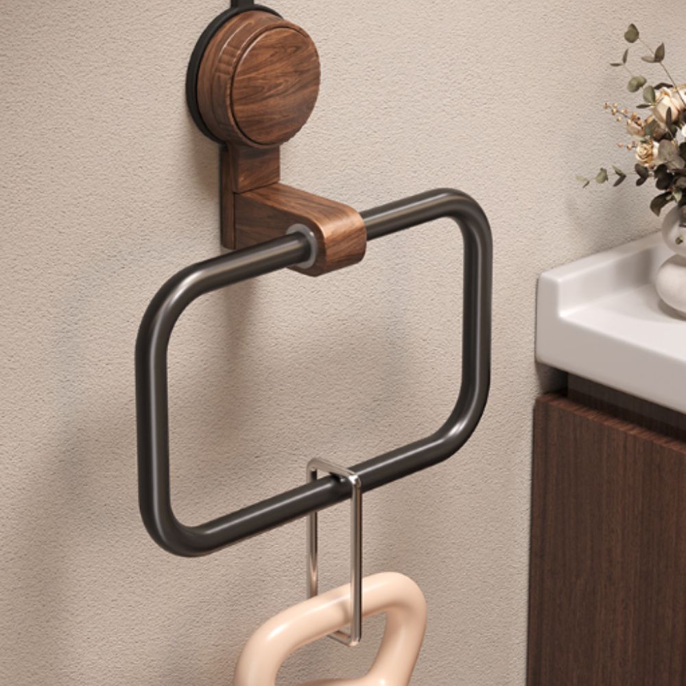 No-Drill Retro Style Bathroom Towel Holder with Strong Suction Mount
