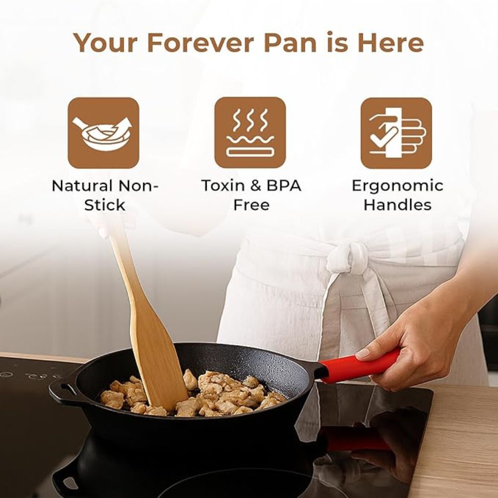 Heavy-Duty Cast Iron Skillet for Cooking & Frying