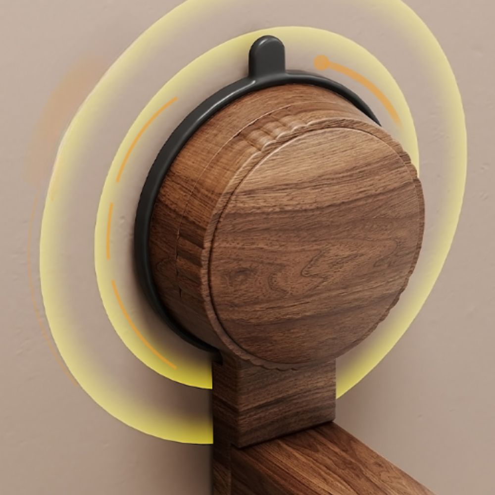 No-Drill Retractable Walnut Towel Rack
