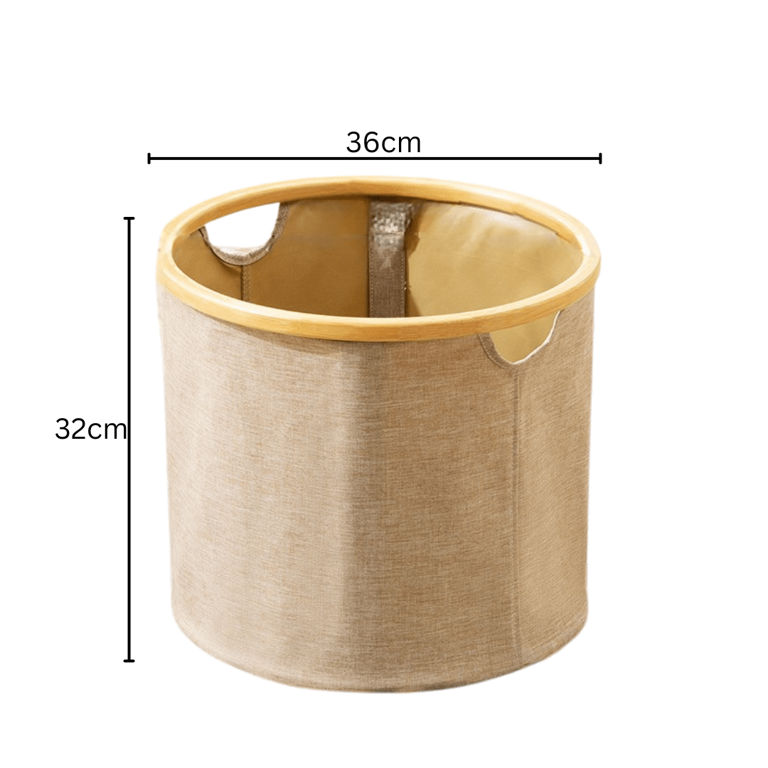 Multi-Purpose Oxford Cloth Foldable Storage Organizer Basket (Beige)