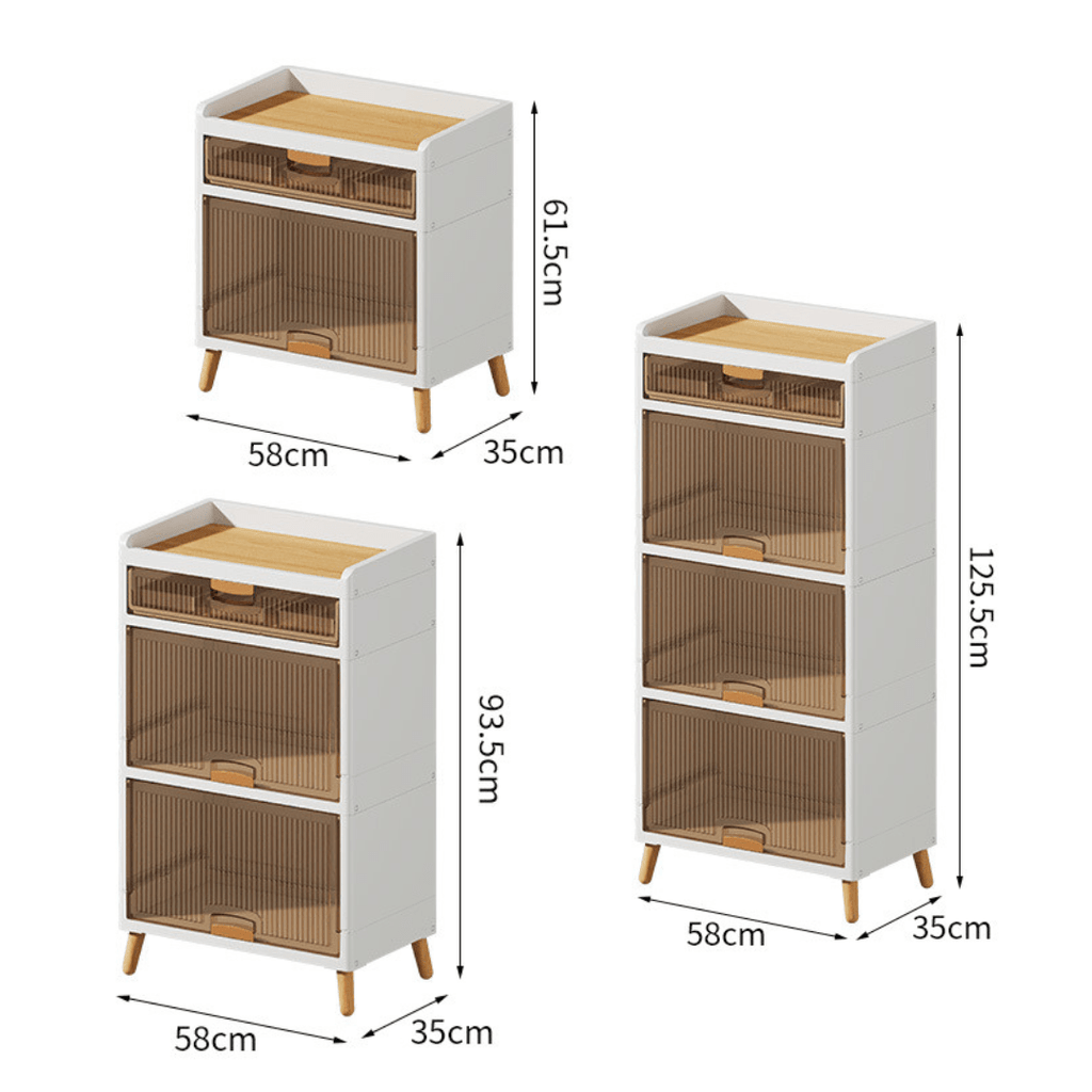 Multi-Purpose Transparent Flip-Top Storage Cabinet With Legs (58cm)