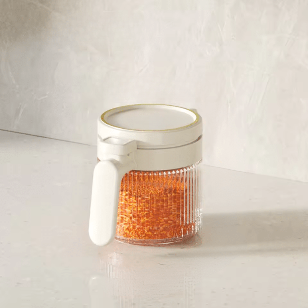 Multi-Purpose Airtight Mini Glass Containers with Spoon (300 ml)
