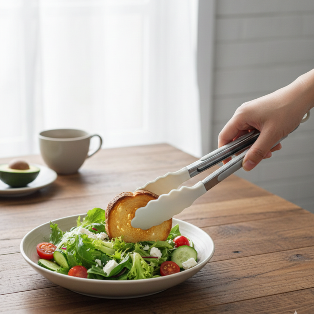 Premium Heat-Resistant Silicone Ladle & Tongs Set
