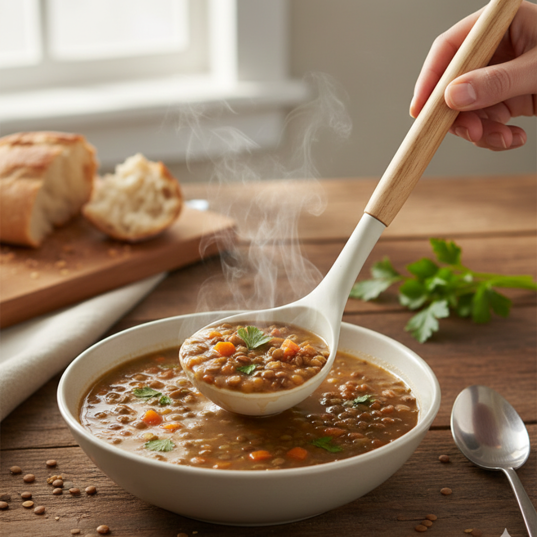 Premium Heat-Resistant Silicone Ladle & Tongs Set
