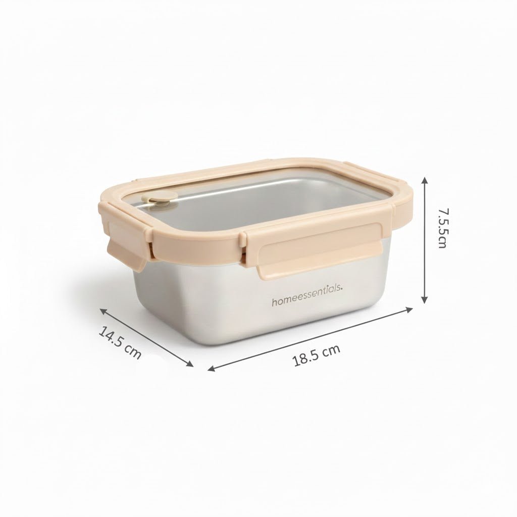Stainless Steel Container with Air Vent Glass Lid(800ml)